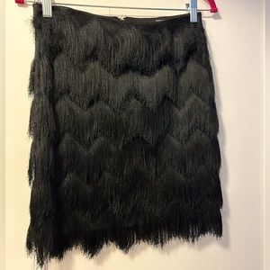 XOXO Black Fringe Mini Skirt - Size S NWOT